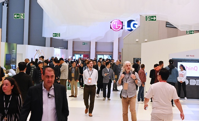 Visitors look around the LG Sustainable Village at IFA 2023 in Berlin on Sept. 1, 2023, in this photo provided by the company. 