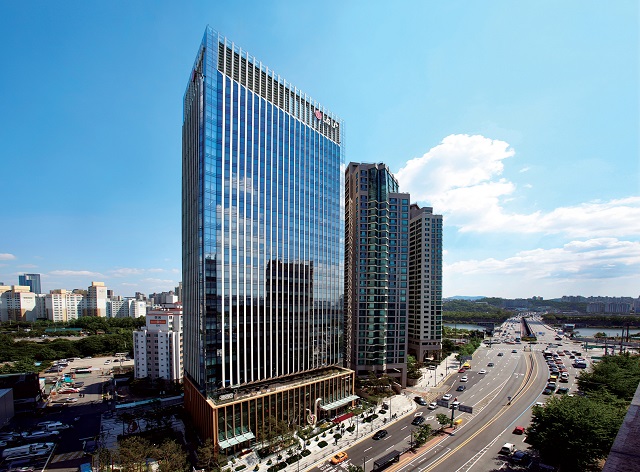 The undated photo provided by LG Uplus Corp. shows its headquarters in Yongsan, central Seoul.