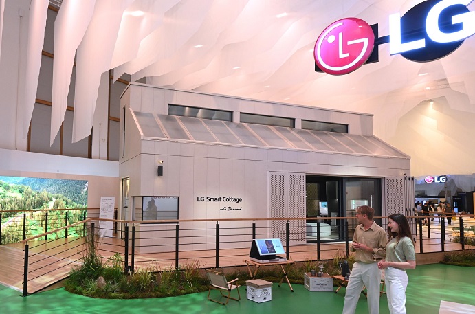 The photo shows LG Electronics Inc.'s exhibition booth at IFA 2023 in Berlin on Sept. 1, 2023, in this photo provided by the company. 