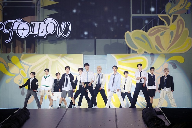 K-pop group Seventeen is seen in this photo provided by Pledis Entertainment.