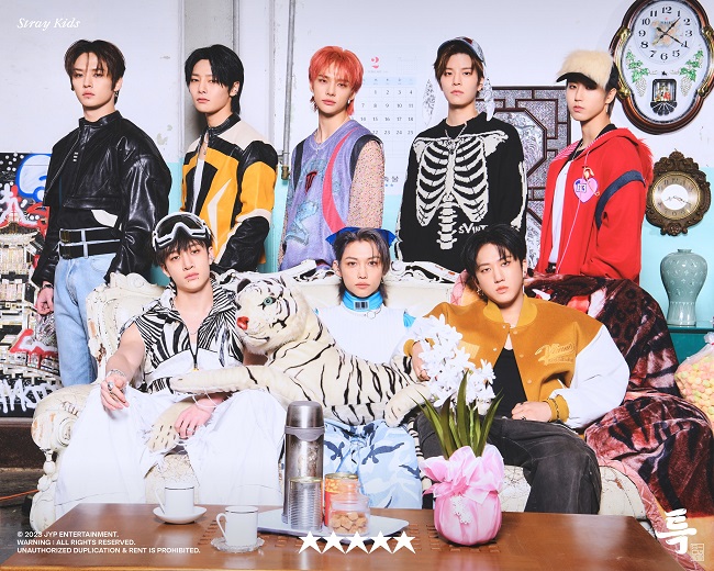 K-pop boy group Stray Kids is seen in this photo provided by JYP Entertainment. 